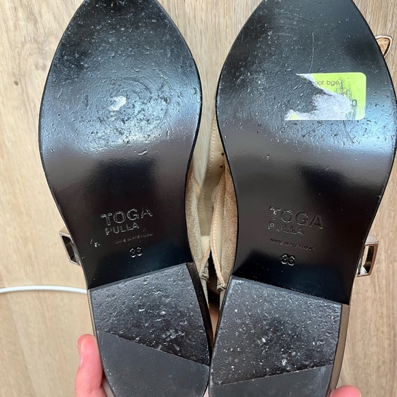 Toga Pulla Beige Suede Buckled Western Ankle Boot - Picture 7 of 7